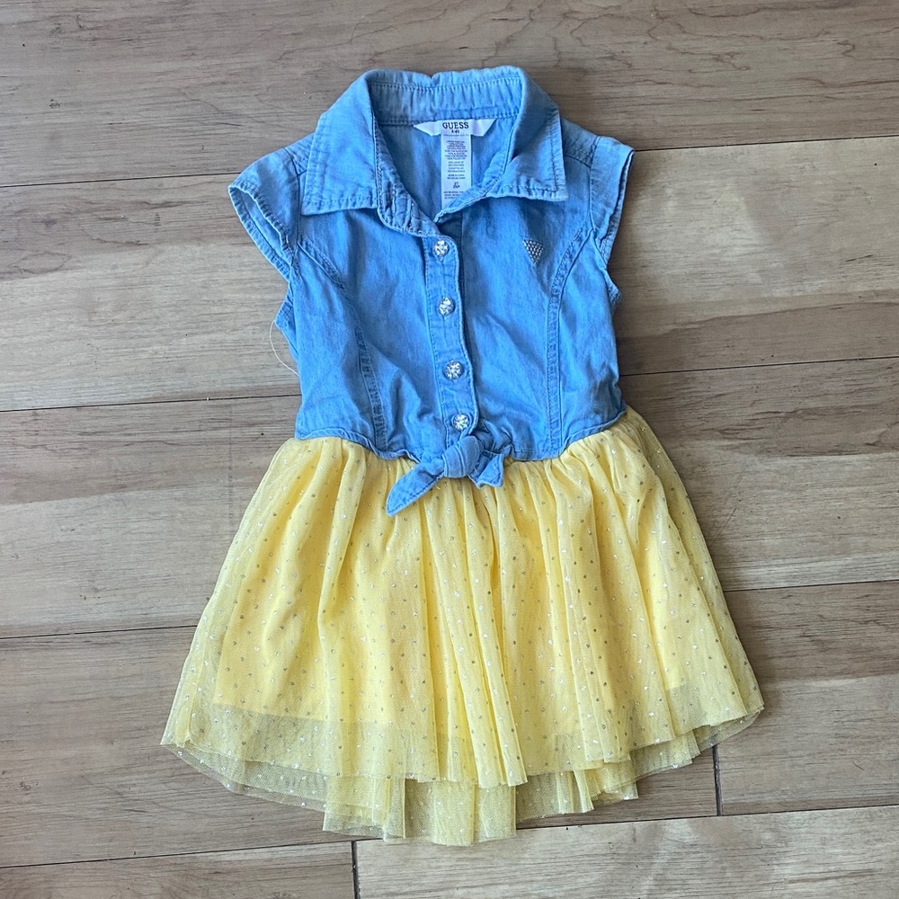Guess Kids  Blue and Yellow Kids Dress